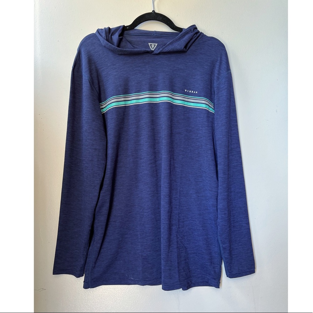 Vissla The Trip Hooded Long Sleeve Rash Guard Naval Heather Large